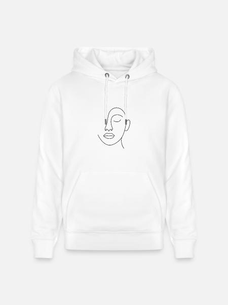 Minimal Line Portrait - Heavyweight Unisex Hoodie CRUISER by Stanley/Stella - white