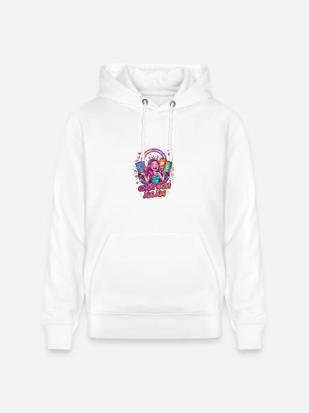 Neon Goddess Streamer - Heavyweight Unisex Hoodie CRUISER by Stanley/Stella - white