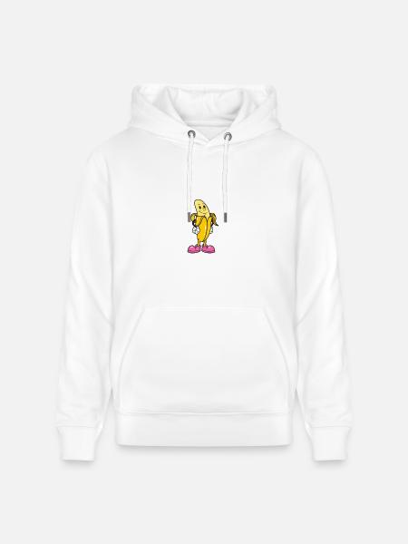Banana Mascot in Pink Sneakers - Heavyweight Unisex Hoodie CRUISER by Stanley/Stella - white