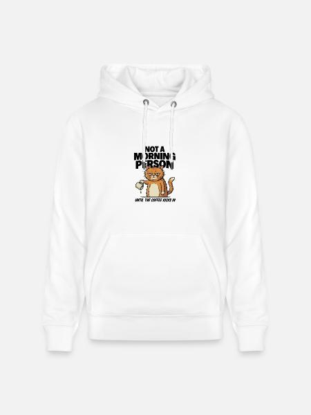 Grumpy Cat Coffee Pour - Heavyweight Unisex Hoodie CRUISER by Stanley/Stella - white