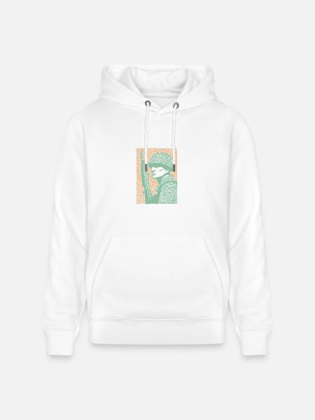 Mosaic Soldier Rifle Art - Heavyweight Unisex Hoodie CRUISER by Stanley/Stella - white