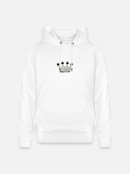 Queen of Spades Crown Emblem - Heavyweight Unisex Hoodie CRUISER by Stanley/Stella - white