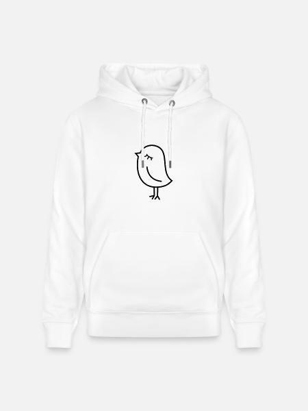 Cute Sparrow Chick – Tweeting Birdie - Heavyweight Unisex Hoodie CRUISER by Stanley/Stella - white
