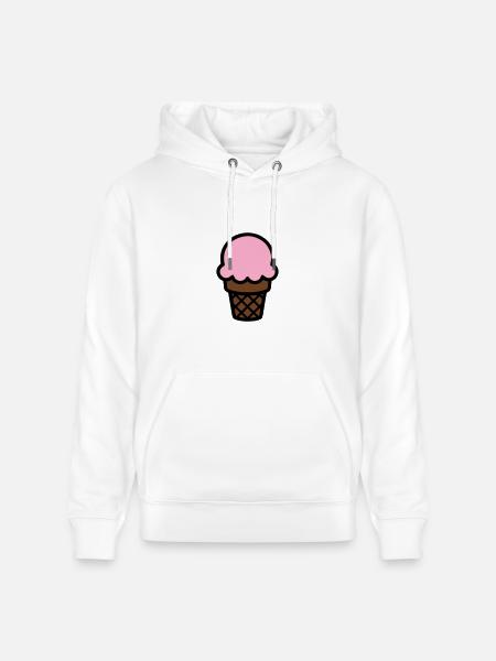 Ice Cream Cone Icon - Heavyweight Unisex Hoodie CRUISER by Stanley/Stella - white