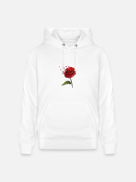 Low-Poly Rose Bloom Tee - Heavyweight Unisex Hoodie CRUISER by Stanley/Stella - white