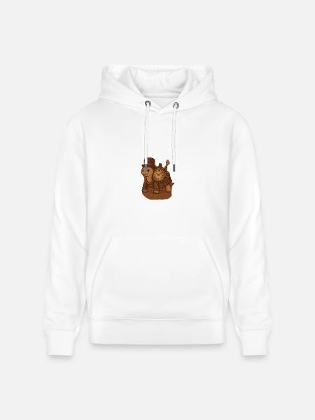 Steampunk Tortoise Clockwork - Heavyweight Unisex Hoodie CRUISER by Stanley/Stella - white