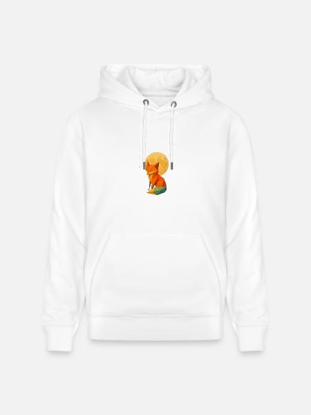 Low-Poly Fox Moonlit Night - Heavyweight Unisex Hoodie CRUISER by Stanley/Stella - white