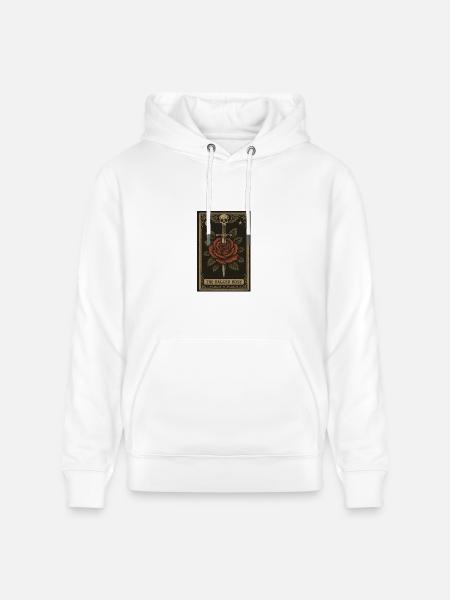 Dagger Rose Tarot Card - Heavyweight Unisex Hoodie CRUISER by Stanley/Stella - white