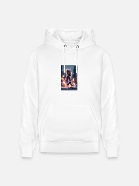 Dreaded Rockstar Pink Guitar - Heavyweight Unisex Hoodie CRUISER by Stanley/Stella - white