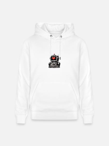 Heartbeat Robot: Human.Exe Stopped - Heavyweight Unisex Hoodie CRUISER by Stanley/Stella - white