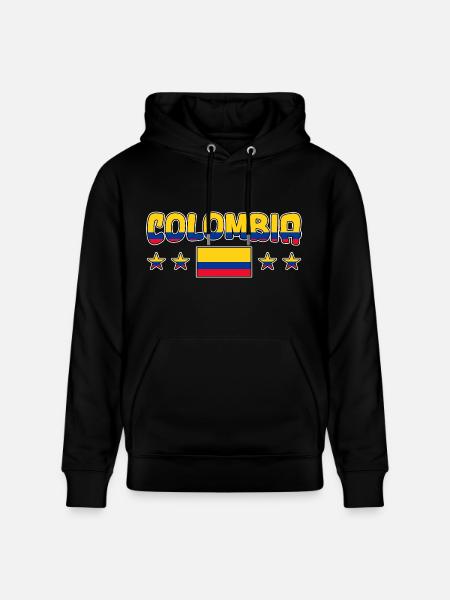 Colombia Flag Stars Graphic Tee - Heavyweight Unisex Hoodie CRUISER by Stanley/Stella - black