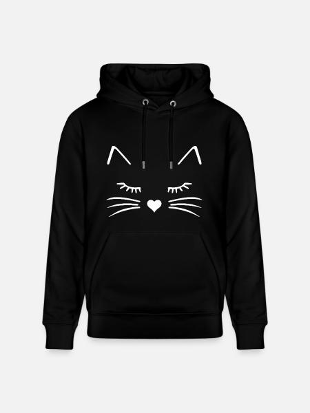 Cat Face - Heavyweight Unisex Hoodie CRUISER by Stanley/Stella - black
