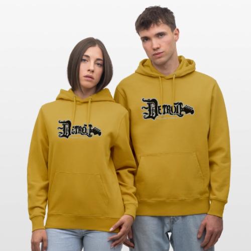 DETROIT GUITAR WTTD BLK SLR REG FONT - Heavyweight Unisex Hoodie CRUISER by Stanley/Stella