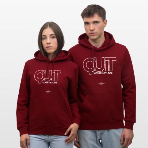 Quit in white - Heavyweight Unisex Hoodie CRUISER by Stanley/Stella