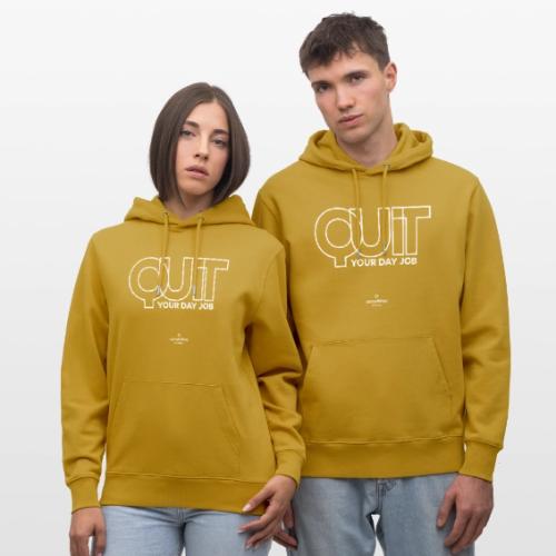 Quit in white - Heavyweight Unisex Hoodie CRUISER by Stanley/Stella