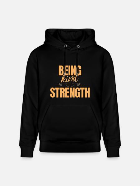 Being kind is strength - Heavyweight Unisex Hoodie CRUISER by Stanley/Stella - black