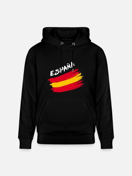 Espana Spain Spanish Flag Brush Design - Heavyweight Unisex Hoodie CRUISER by Stanley/Stella - black