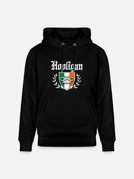 Irish Hooligan Crest vintage distressed look - Heavyweight Unisex Hoodie CRUISER by Stanley/Stella - black