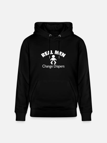 Real Men Change Diapers - Heavyweight Unisex Hoodie CRUISER by Stanley/Stella - black