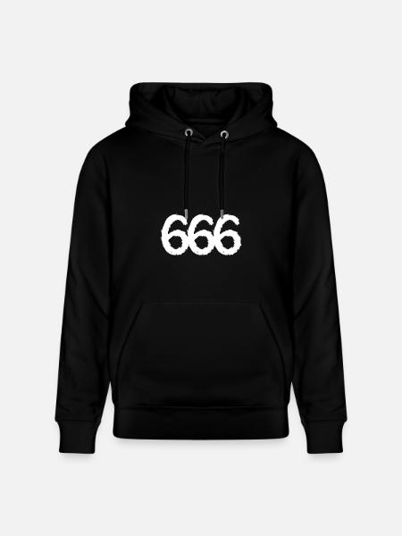 666 symbol number white - Heavyweight Unisex Hoodie CRUISER by Stanley/Stella - black