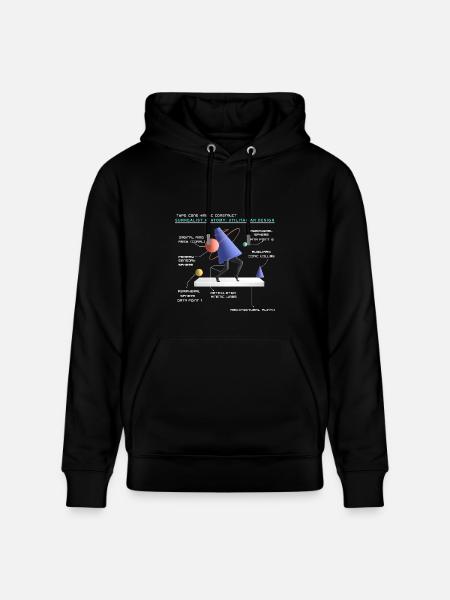 Retro Futuristic Cone Kinetic Construct T-shirt - Heavyweight Unisex Hoodie CRUISER by Stanley/Stella - black