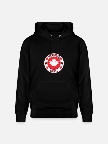 Montreal Maple Crest Emblem - Heavyweight Unisex Hoodie CRUISER by Stanley/Stella - black