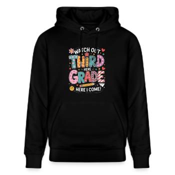 Watch Out Third Grade Here I Come Back To School - Heavyweight Unisex Hoodie CRUISER by Stanley/Stella - black - Front - Nico (186cm) & Anna (173cm)
