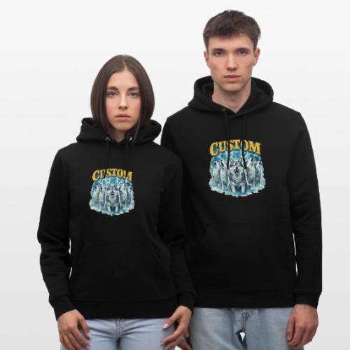 Custom Wolf Pack Howling Moon Vintage Wilderness - Heavyweight Unisex Hoodie CRUISER by Stanley/Stella