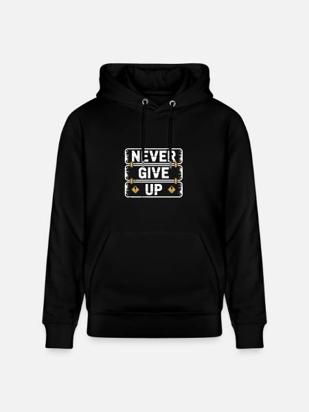 Never Give Up - Heavyweight Unisex Hoodie CRUISER by Stanley/Stella - black