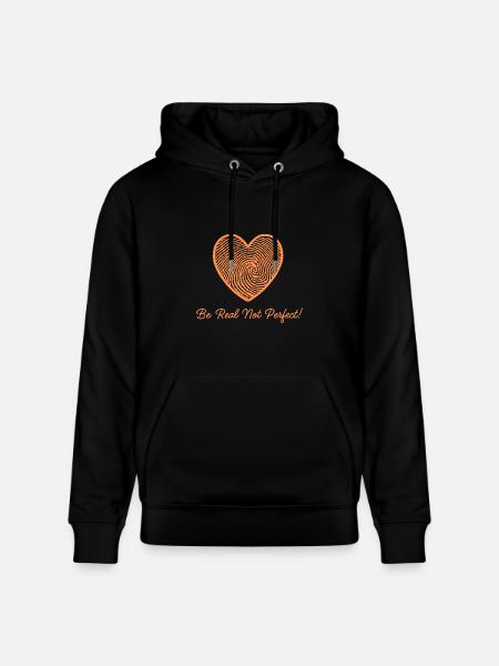 Fingerprint Heart Custom Design - Heavyweight Unisex Hoodie CRUISER by Stanley/Stella - black