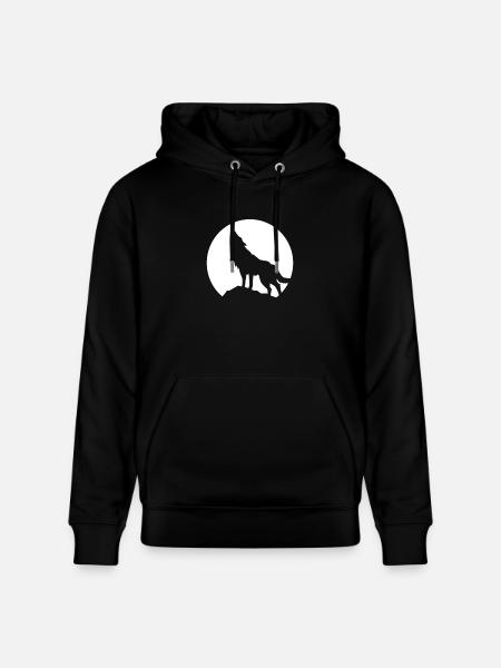 Howling Wolf - Heavyweight Unisex Hoodie CRUISER by Stanley/Stella - black