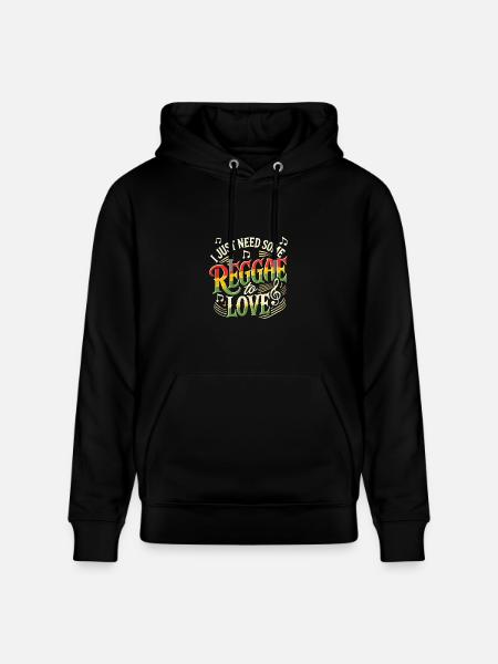 Reggae Jamaica Design - Heavyweight Unisex Hoodie CRUISER by Stanley/Stella - black