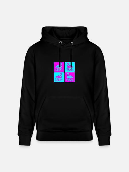 Flamingo Waves Pop Art - Heavyweight Unisex Hoodie CRUISER by Stanley/Stella - black