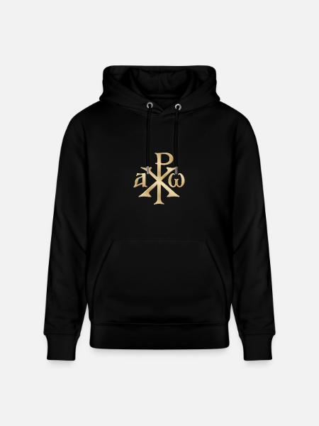 Chi Rho Christogram Gold - Heavyweight Unisex Hoodie CRUISER by Stanley/Stella - black