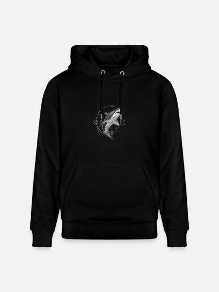 Shark Circle Mono Graphic - Heavyweight Unisex Hoodie CRUISER by Stanley/Stella - black