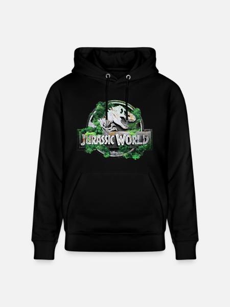 Jurassic World logo with T-Rex and trees - Heavyweight Unisex Hoodie CRUISER by Stanley/Stella - black