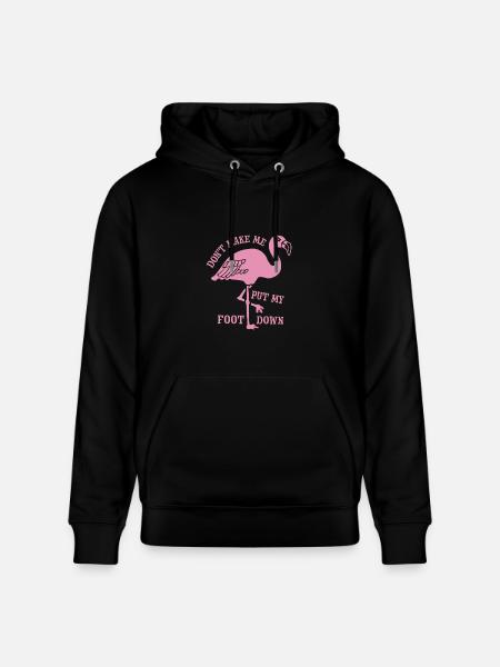 Flamingo Foot Down - Heavyweight Unisex Hoodie CRUISER by Stanley/Stella - black