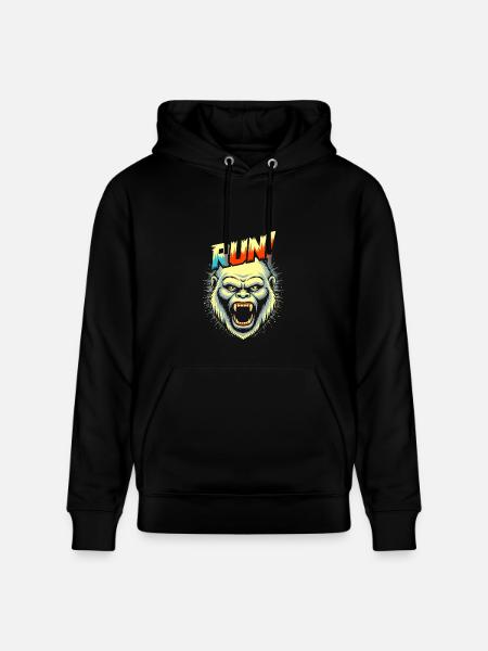 RUN! – Screaming Yeti Face - Heavyweight Unisex Hoodie CRUISER by Stanley/Stella - black