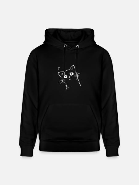 Surprised cat. - Heavyweight Unisex Hoodie CRUISER by Stanley/Stella - black