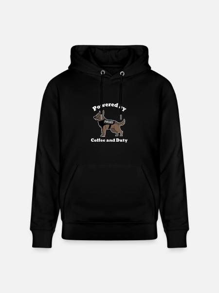 t-shirt-design-featuring-a-smiling-police dog - Heavyweight Unisex Hoodie CRUISER by Stanley/Stella - black