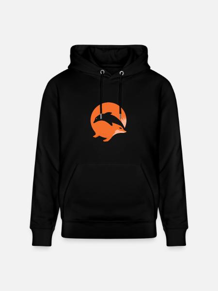 Fox or Dolphin in this fun optical illusion - Heavyweight Unisex Hoodie CRUISER by Stanley/Stella - black