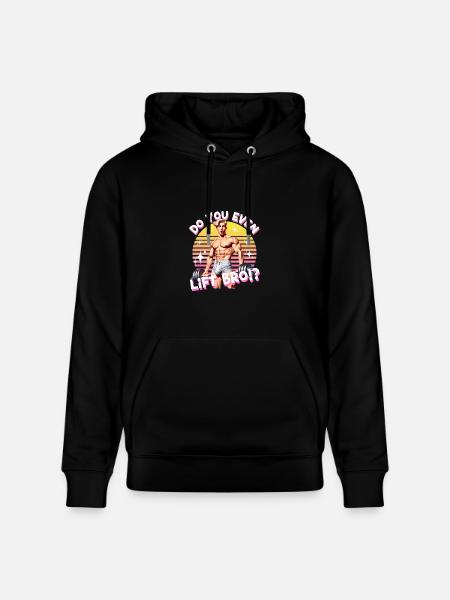 Retro Muscle Lift Meme - Heavyweight Unisex Hoodie CRUISER by Stanley/Stella - black