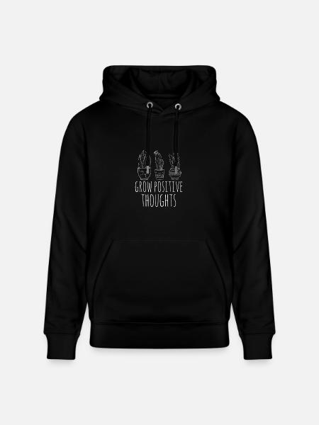 grow positive thoughts - Heavyweight Unisex Hoodie CRUISER by Stanley/Stella - black
