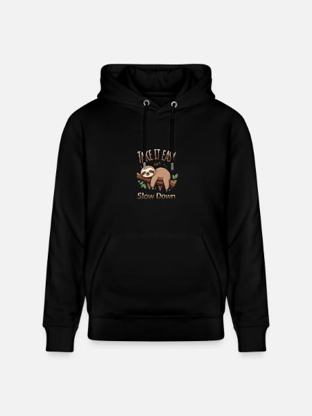 Sloth Take It Easy - Heavyweight Unisex Hoodie CRUISER by Stanley/Stella - black