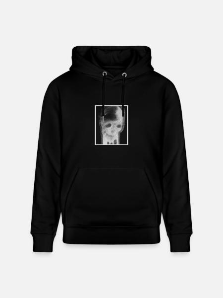 Monochrome Skull Halftone - Heavyweight Unisex Hoodie CRUISER by Stanley/Stella - black
