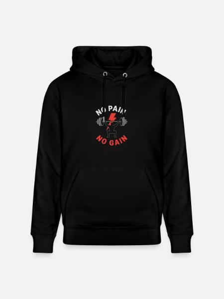 No Pain No Gain Gym - Heavyweight Unisex Hoodie CRUISER by Stanley/Stella - black