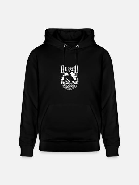 Rodeo Rider Silhouette Badge - Heavyweight Unisex Hoodie CRUISER by Stanley/Stella - black