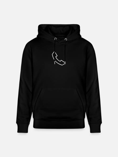 Basic Phone Icon - Heavyweight Unisex Hoodie CRUISER by Stanley/Stella - black