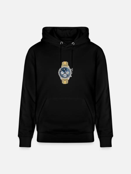 Moonphase Chrono Blue Dial Watch - Heavyweight Unisex Hoodie CRUISER by Stanley/Stella - black