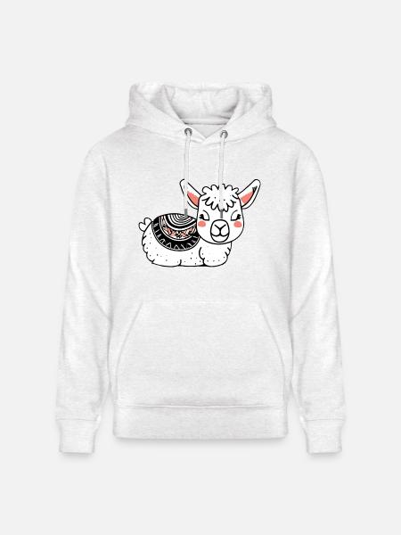 Adorable Llama Resting - Heavyweight Unisex Hoodie CRUISER by Stanley/Stella - light heather gray